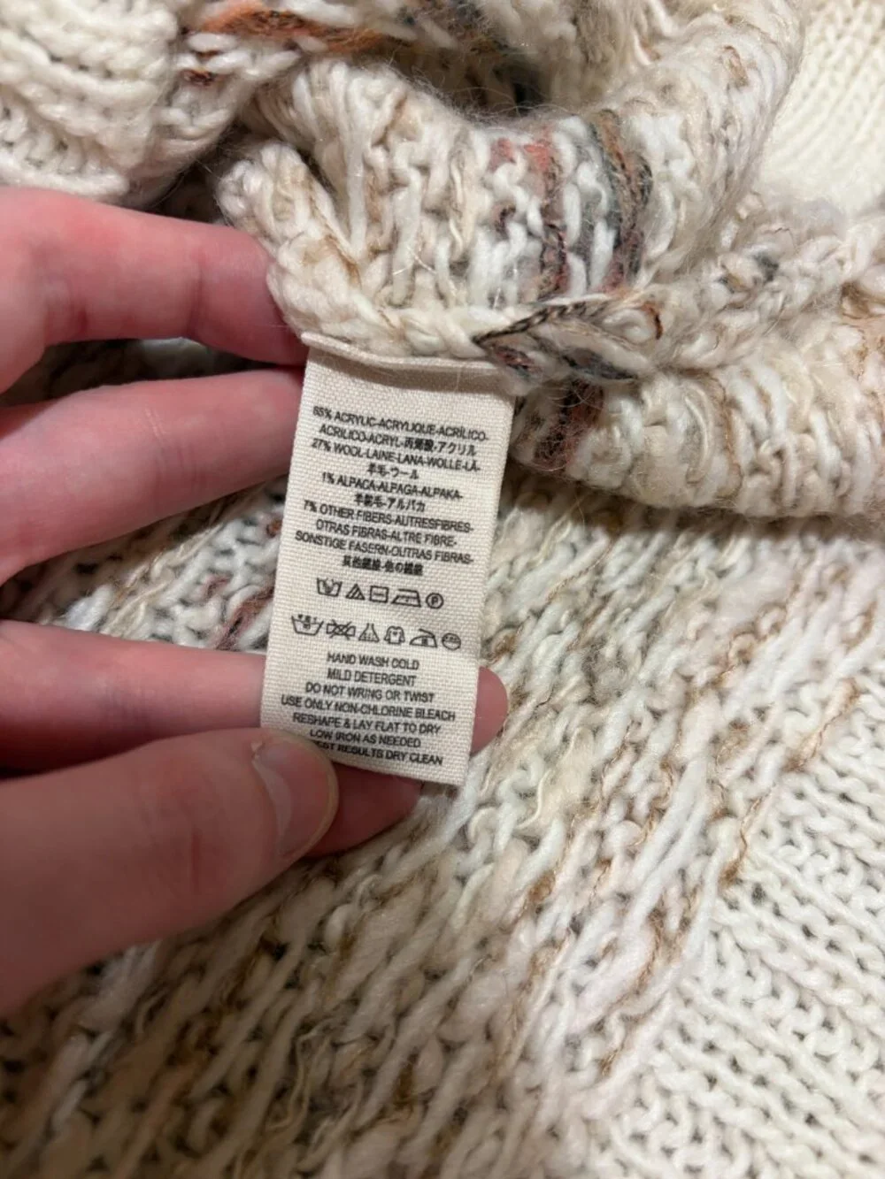 Free People Snow Bunny Sweater Vest Oversized Turtleneck Fair Isle